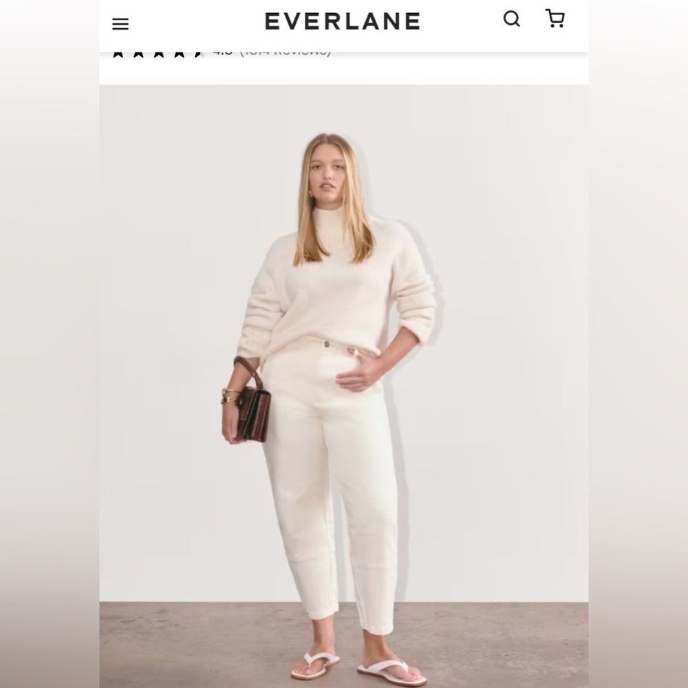 Everlane Utility Barrel Pant in Cream